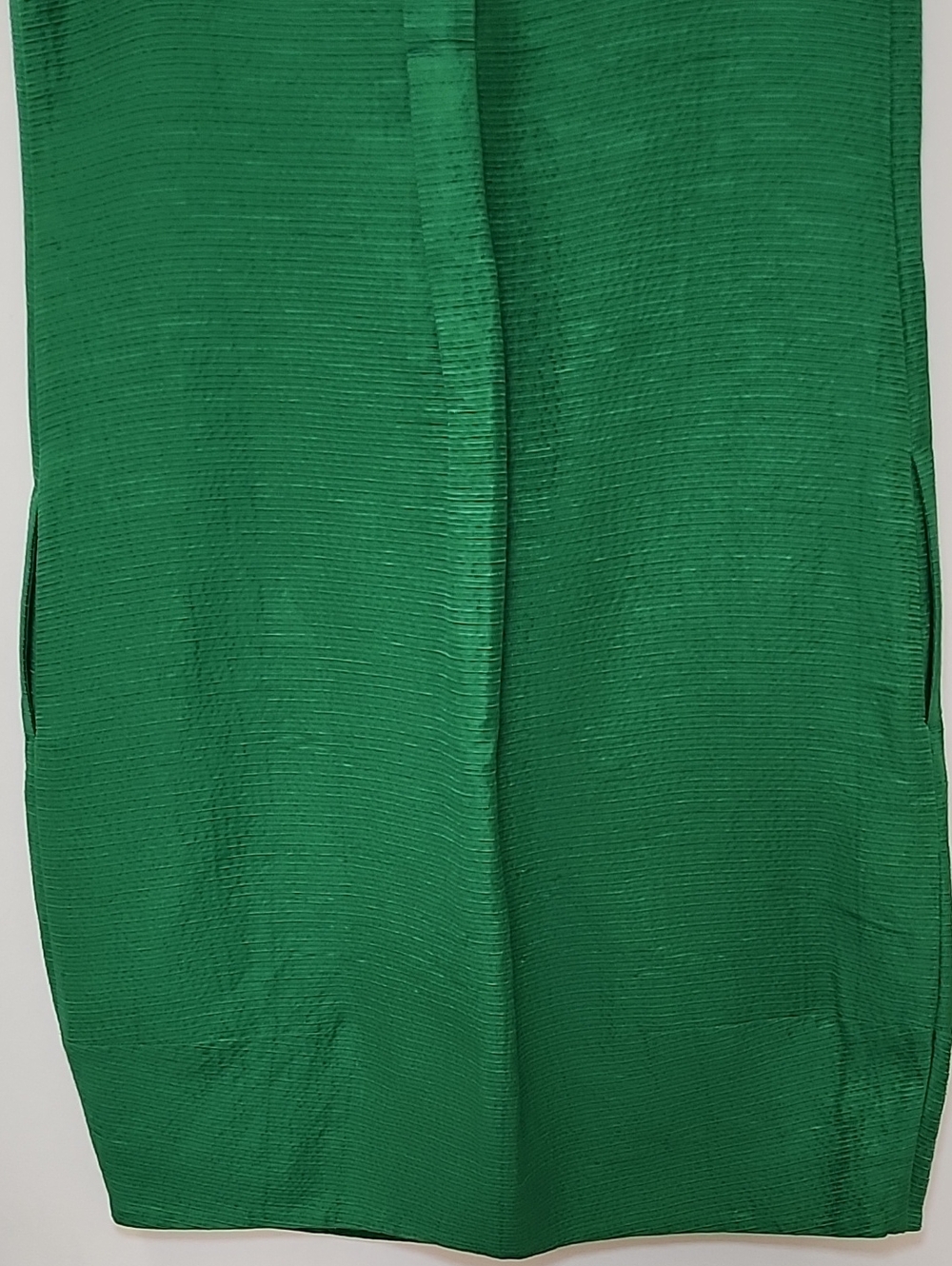 Max Mara Kelly green silk blend shift mini Dress textured finish Size 6 - Picture 13 of 16